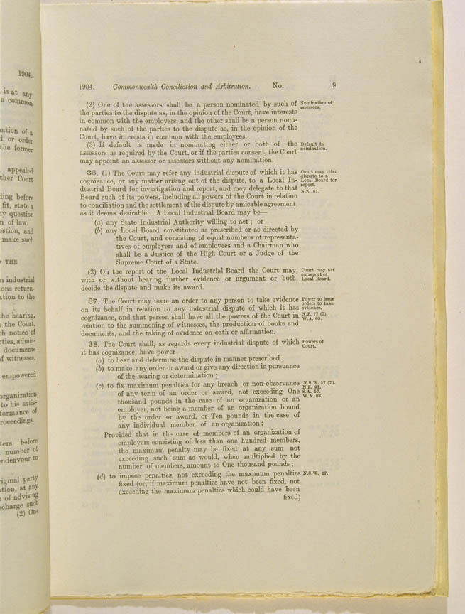 Conciliation and Arbitration Act 1904 (Cth), p9