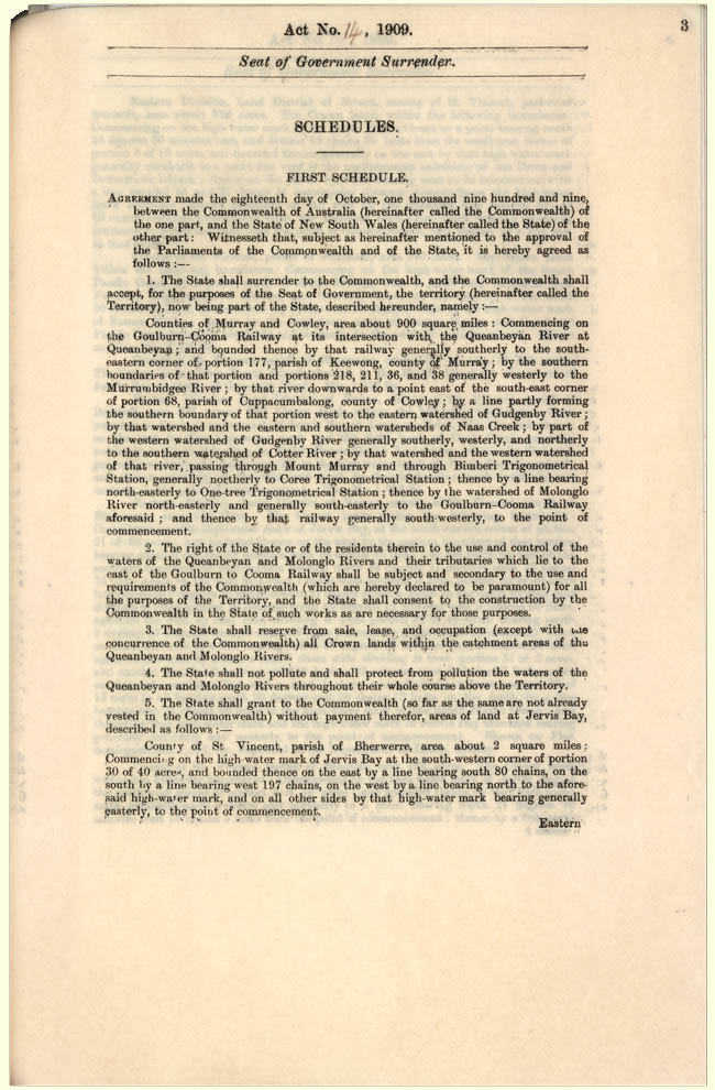 Seat of Government Surrender Act 1909 (NSW), p3
