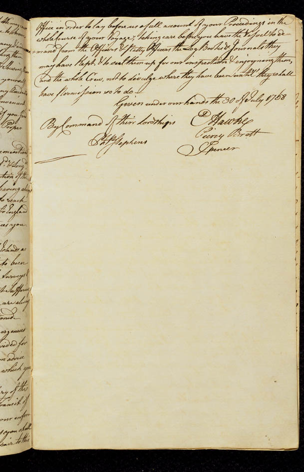 Secret Instructions to Lieutenant Cook 30 July 1768 (UK), p3