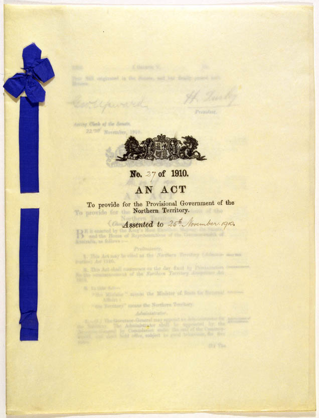 Northern Territory (Administration) Act 1910 (Cth), cover