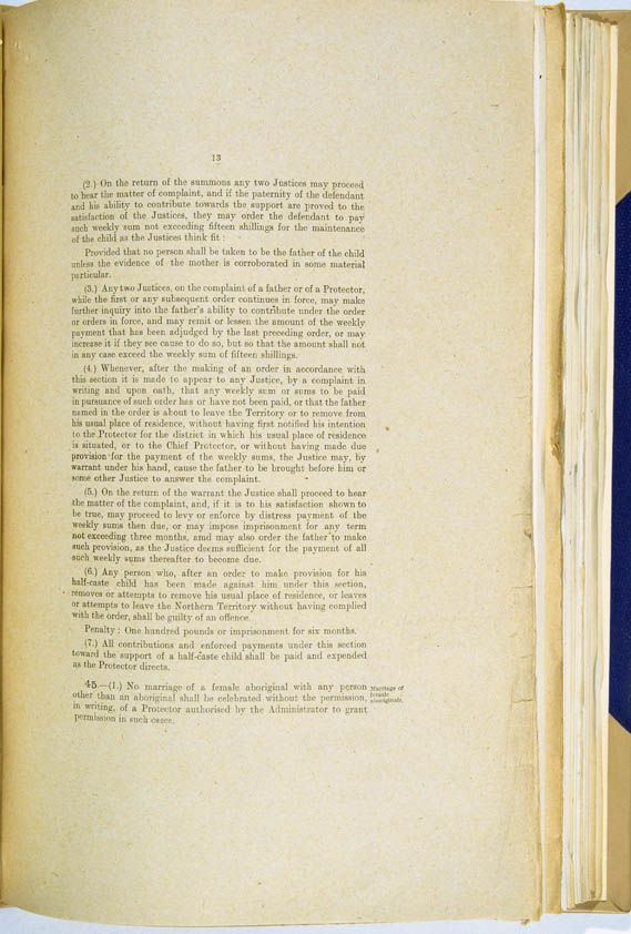 Aboriginals Ordinance No. 9 of 1918 (Cth), p13