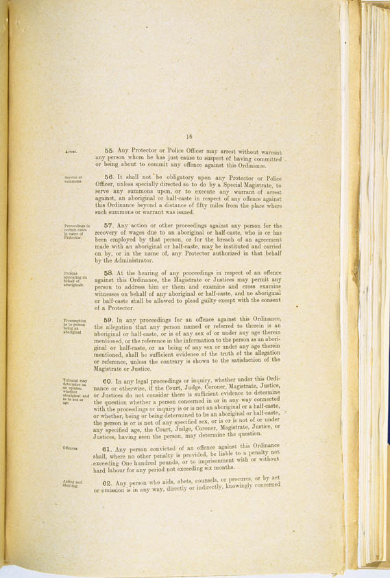 Aboriginals Ordinance No. 9 of 1918 (Cth), p16
