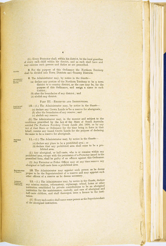 Aboriginals Ordinance No. 9 of 1918 (Cth), p4