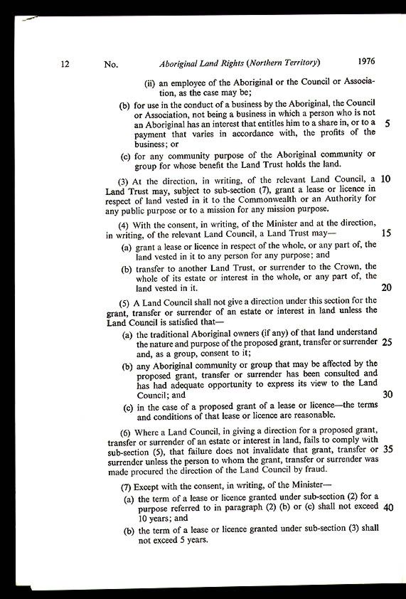 Aboriginal Land Rights (Northern Territory) Act 1976 (Cth), p12