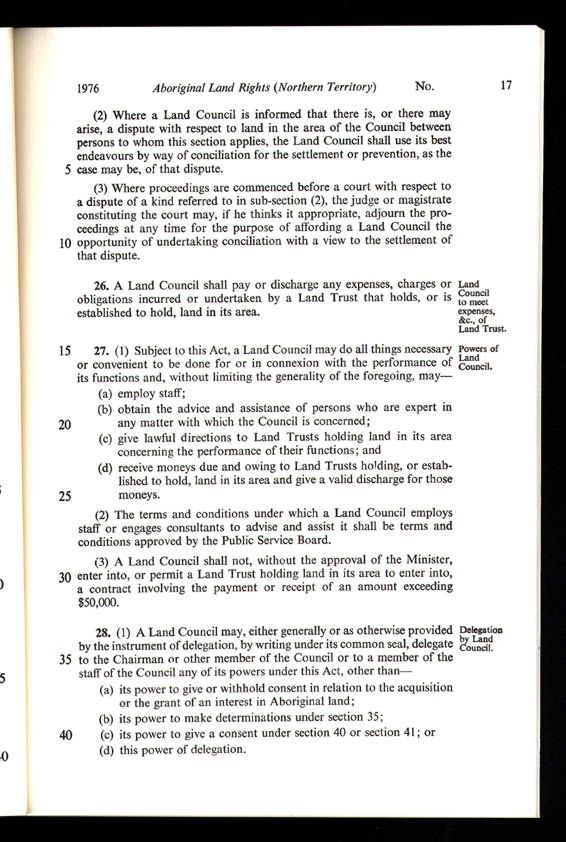 Aboriginal Land Rights (Northern Territory) Act 1976 (Cth), p17