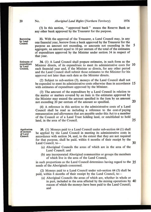Aboriginal Land Rights (Northern Territory) Act 1976 (Cth), p20