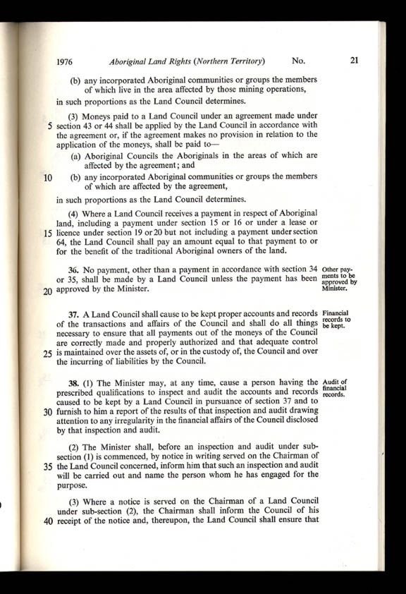 Aboriginal Land Rights (Northern Territory) Act 1976 (Cth), p21