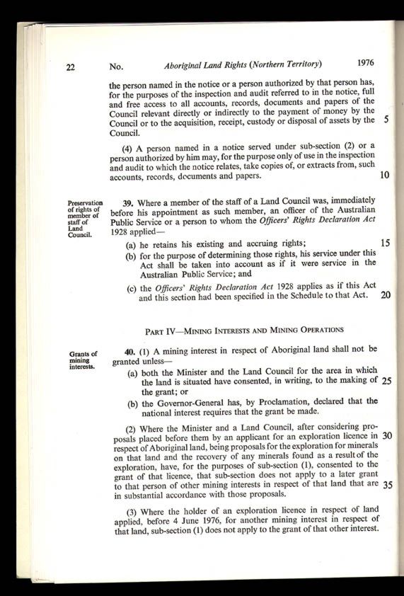 Aboriginal Land Rights (Northern Territory) Act 1976 (Cth), p22