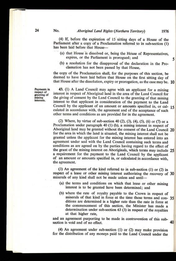 Aboriginal Land Rights (Northern Territory) Act 1976 (Cth), p24