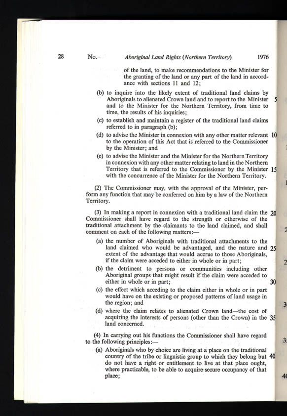 Aboriginal Land Rights (Northern Territory) Act 1976 (Cth), p28