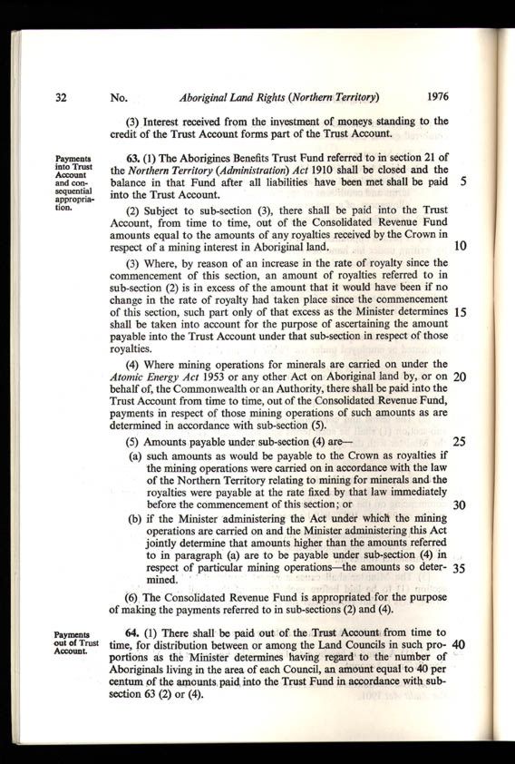 Aboriginal Land Rights (Northern Territory) Act 1976 (Cth), p32