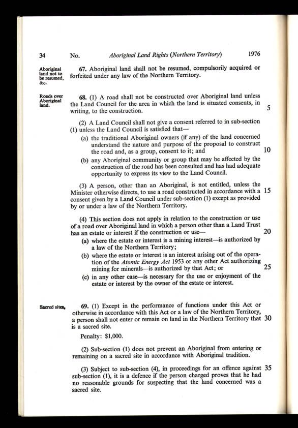 Aboriginal Land Rights (Northern Territory) Act 1976 (Cth), p34