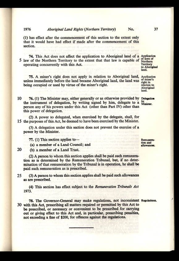 Aboriginal Land Rights (Northern Territory) Act 1976 (Cth), p37