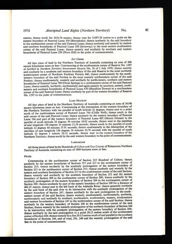 Aboriginal Land Rights (Northern Territory) Act 1976 (Cth), p41