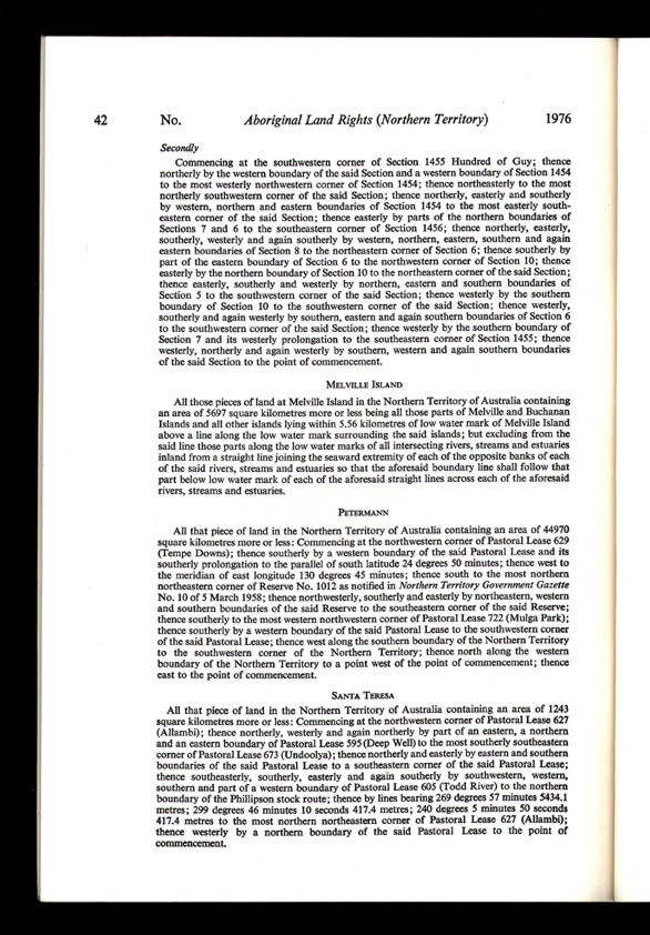 Aboriginal Land Rights (Northern Territory) Act 1976 (Cth), p42