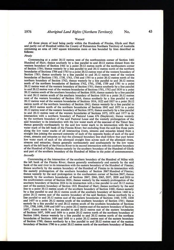 Aboriginal Land Rights (Northern Territory) Act 1976 (Cth), p43