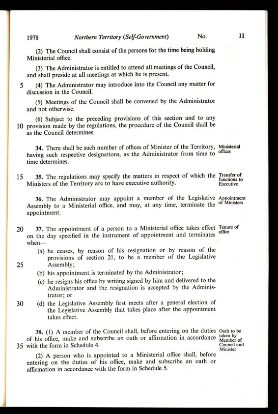 Northern Territory (Self-Government) Act 1978 (Cth), p11