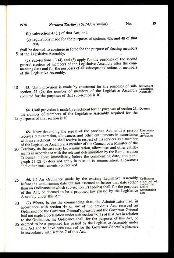 Northern Territory (Self-Government) Act 1978 (Cth), p19