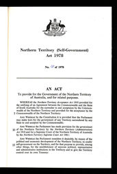 Northern Territory (Self-Government) Act 1978 (Cth), p1