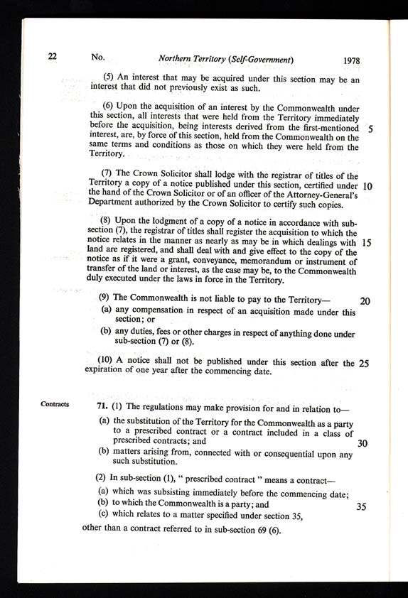 Northern Territory (Self-Government) Act 1978 (Cth), p22