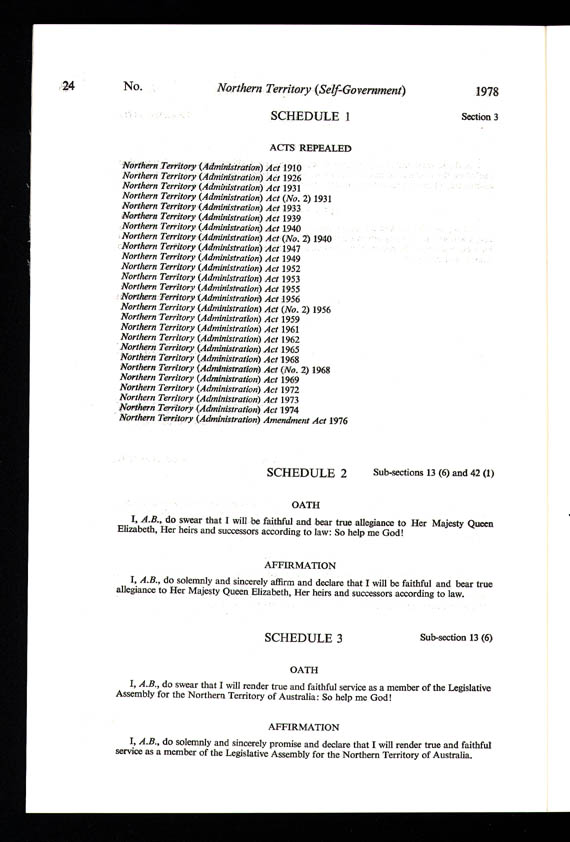 Northern Territory (Self-Government) Act 1978 (Cth), p24