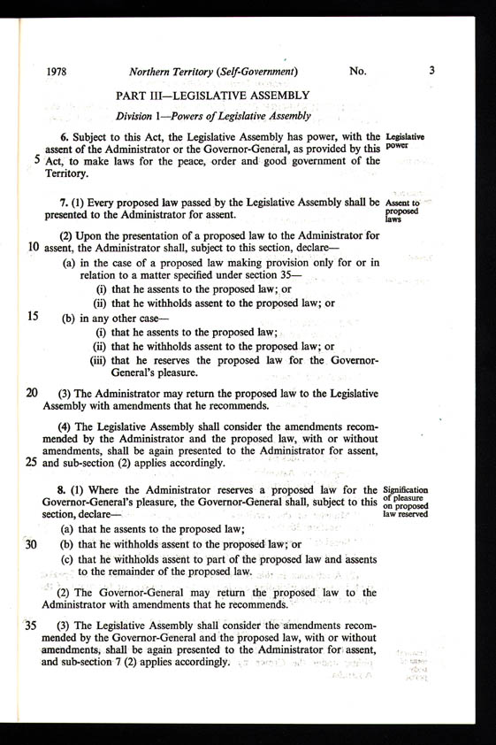 Northern Territory (Self-Government) Act 1978 (Cth), p3