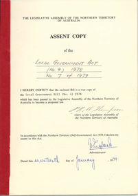 Local Government Act 1978 (NT), assent