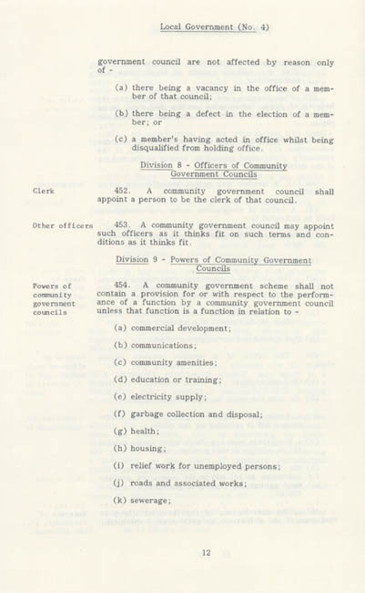 Local Government Act 1978 (NT), p12