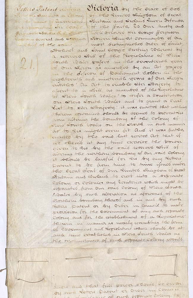 Letters Patent erecting Colony of Queensland 6 June 1859 (UK), p1