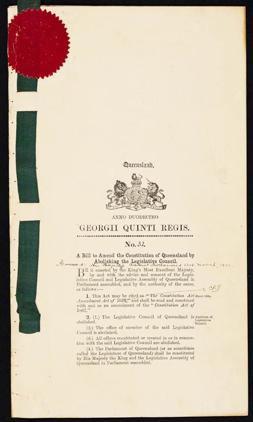 Constitution Act Amendment Act 1922 (Qld), p1