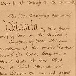 Detail from Letters Patent altering the western boundary of Queensland 1862 (UK)