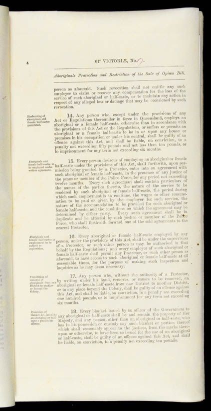 Aboriginals Protection and Restriction of the Sale of Opium Act 1897 (Qld), p4
