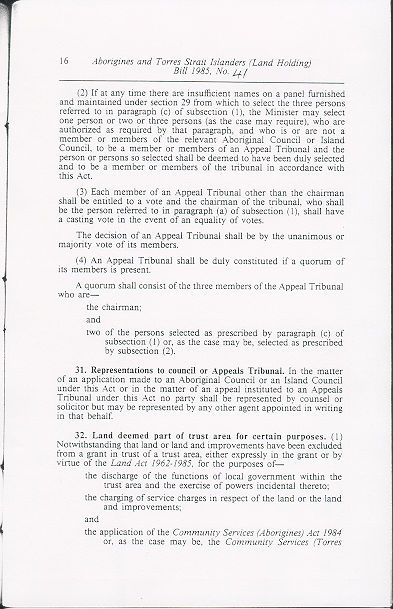 Aborigines and Torres Strait Islanders (Land Holding) Act 1985 (Qld), p16