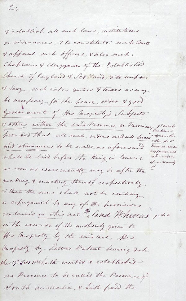 Order-in-Council Establishing Government 23 February 1836 (UK), p2