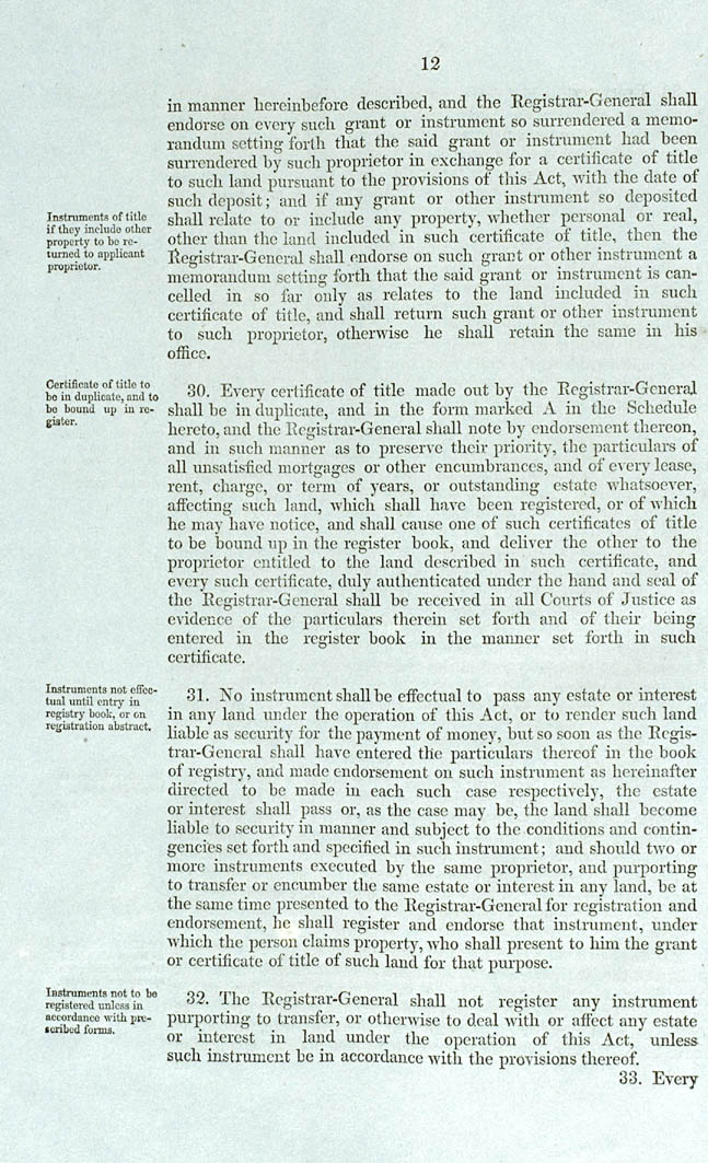 Real Property or 'Torrens Title' Act 1858 (SA), p12