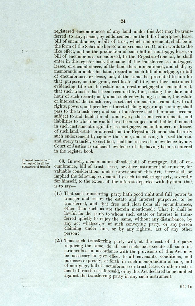 Real Property or 'Torrens Title' Act 1858 (SA), p24