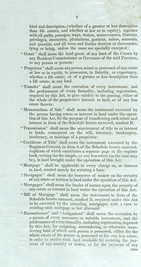 Real Property or 'Torrens Title' Act 1858 (SA), p2