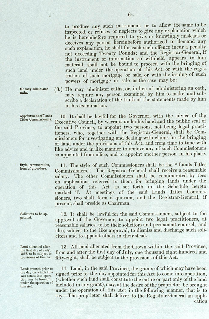 Real Property or 'Torrens Title' Act 1858 (SA), p6