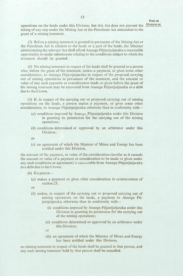Pitjantjatjara Land Rights Act 1981 (SA), p13