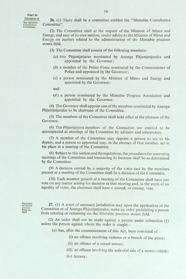 Pitjantjatjara Land Rights Act 1981 (SA), p16