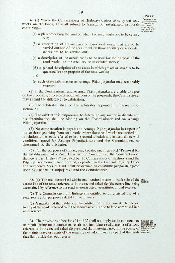 Pitjantjatjara Land Rights Act 1981 (SA), p19