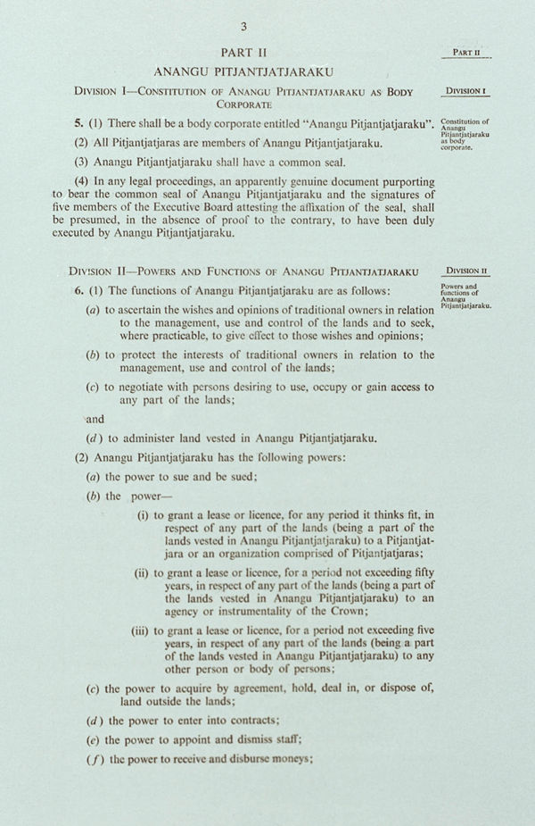 Pitjantjatjara Land Rights Act 1981 (SA), p3