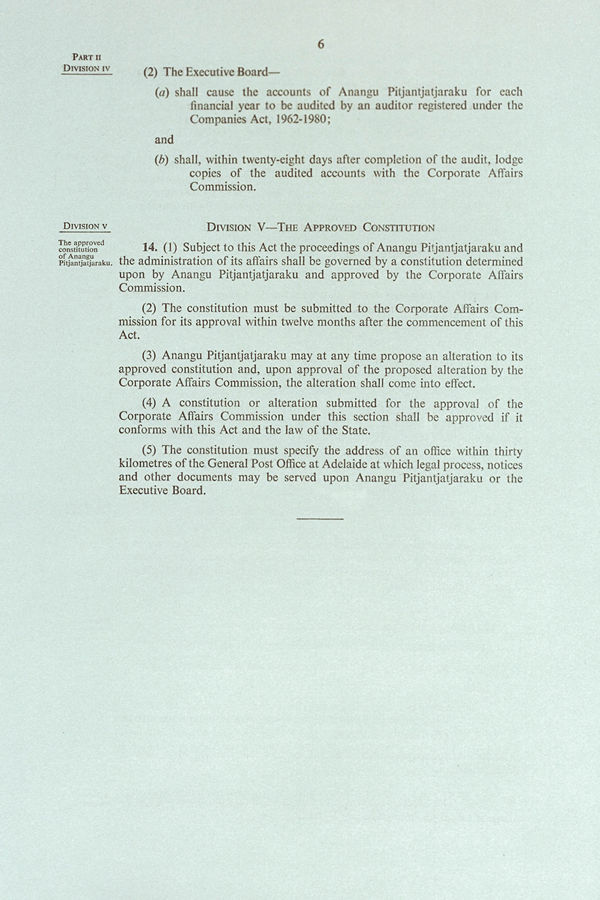 Pitjantjatjara Land Rights Act 1981 (SA), p6