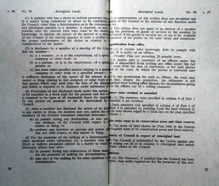 Aboriginal Lands Act 1995 (Tas), pp20-21