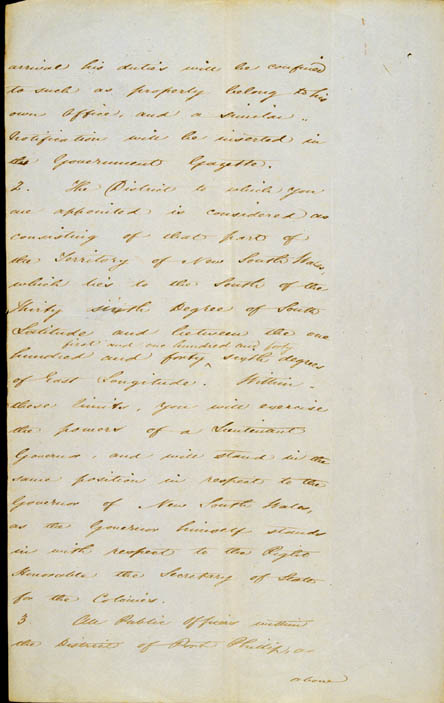 Governor La Trobe's Instructions, 11 September 1839 (NSW), p2