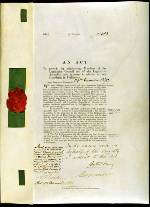 Payment of Members Act 1870 (Vic), p1