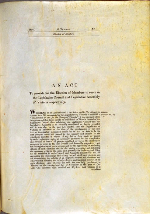 Electoral Act 1856 (Vic), p1