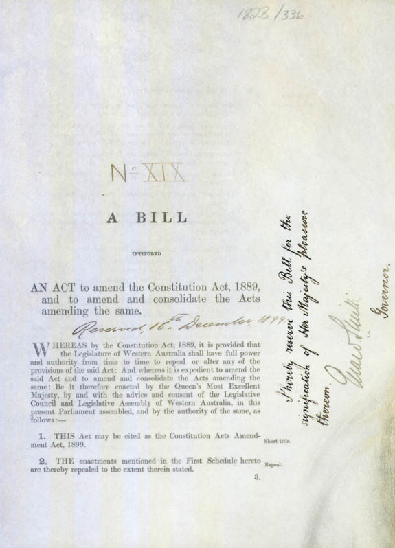 Constitution Acts Amendment Act 1899 (WA), p1