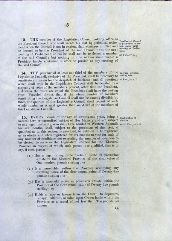 Constitution Acts Amendment Act 1899 (WA), p5