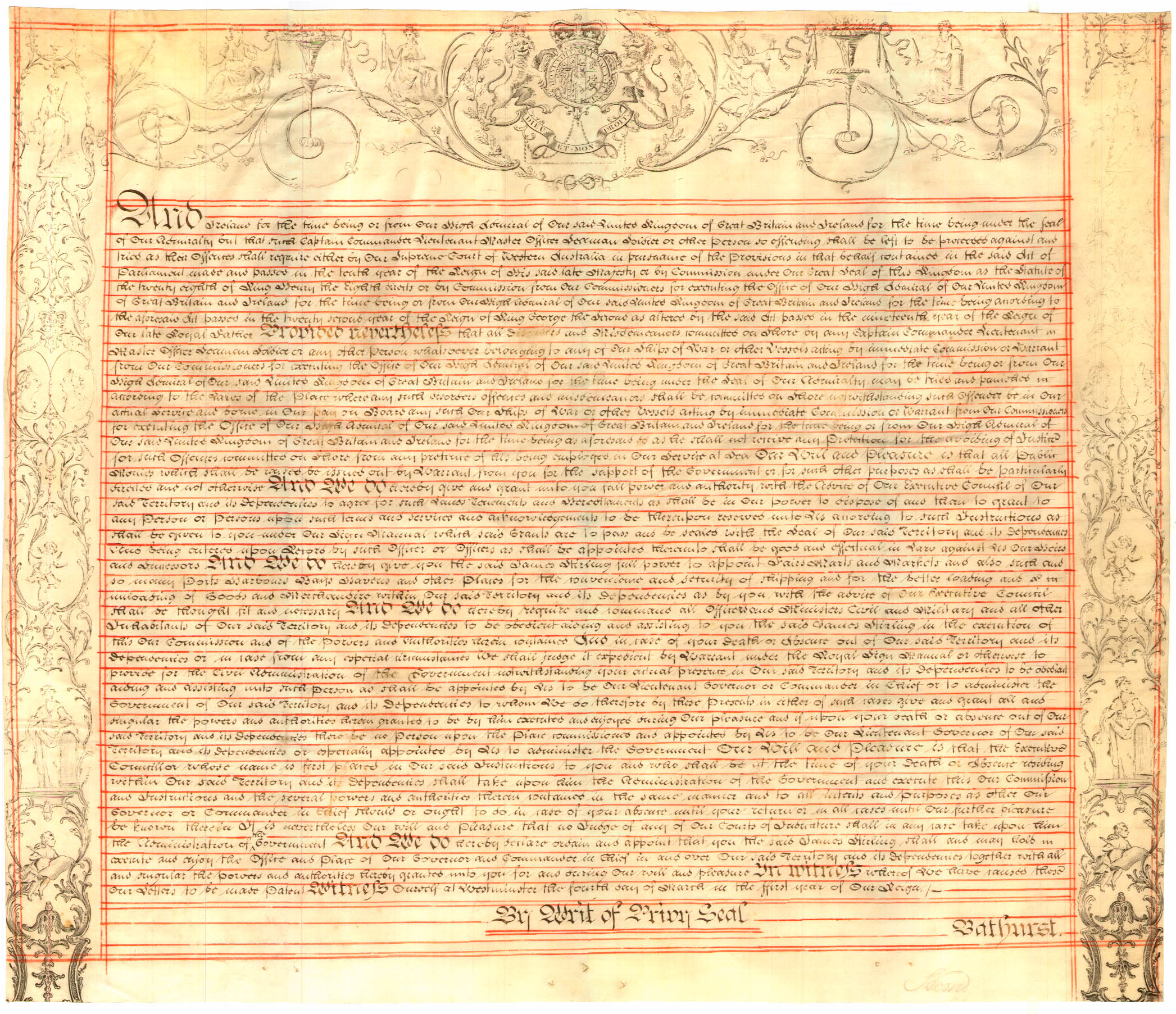 Commission appointing Stirling Governor and Commander-in-Chief 4 March 1831 (UK), p3